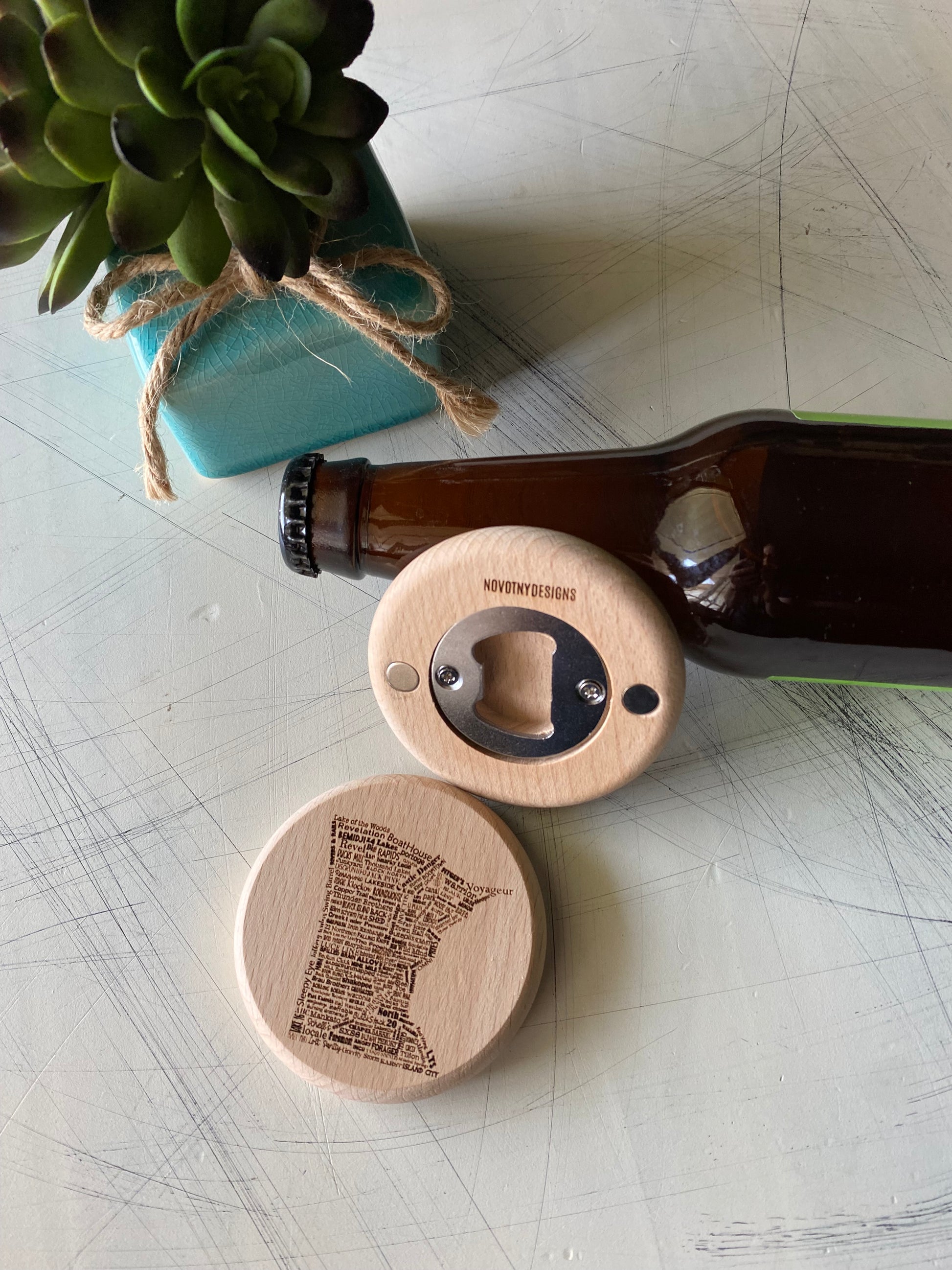 Minnesota craft breweries magnetic engraved bottle opener