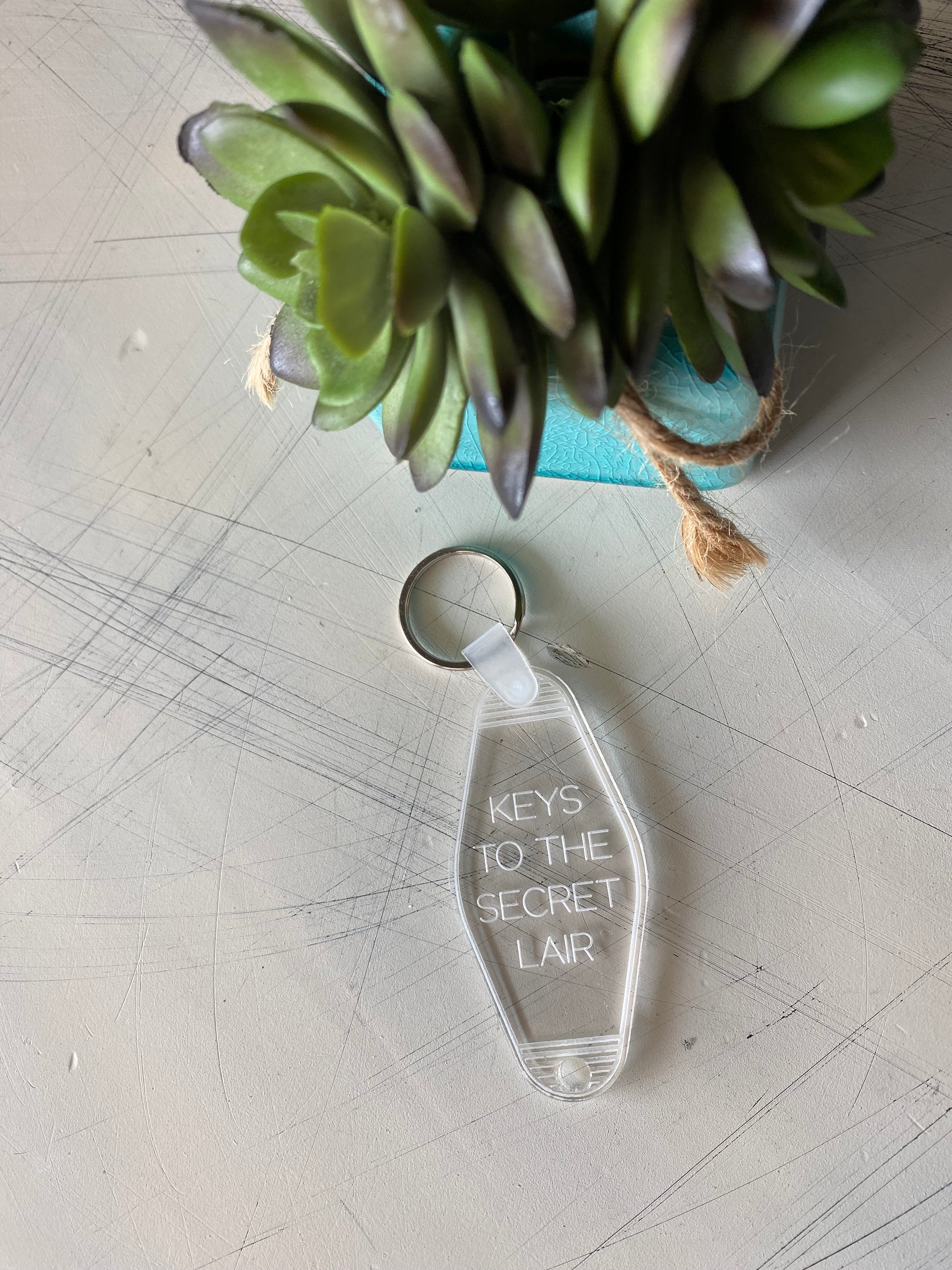 Keys to the Secret Lair - acrylic motel-style keychain - Novotny Designs