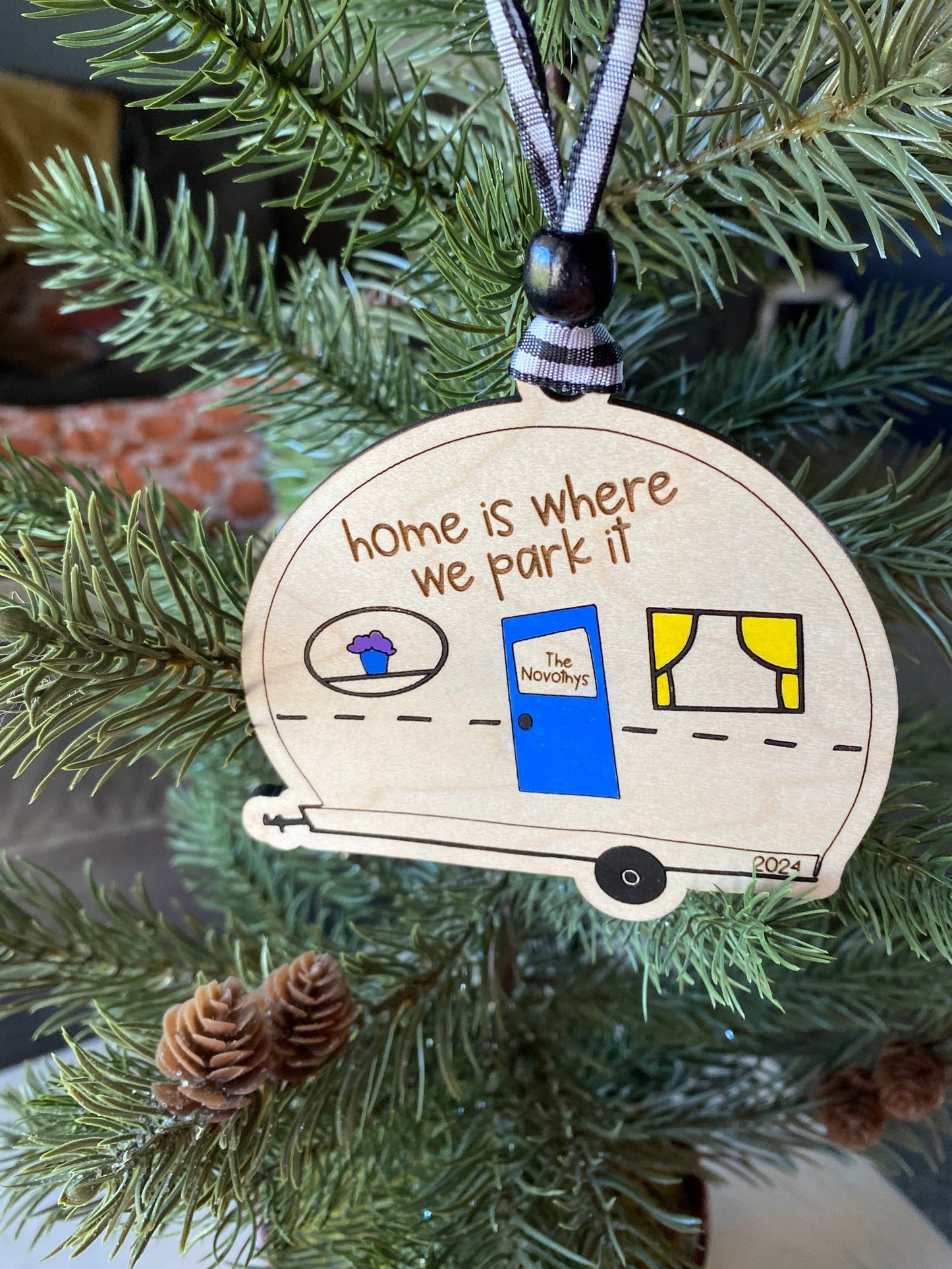 Home is where we park it - personalized camper doodle ornament by Novotny Designs 