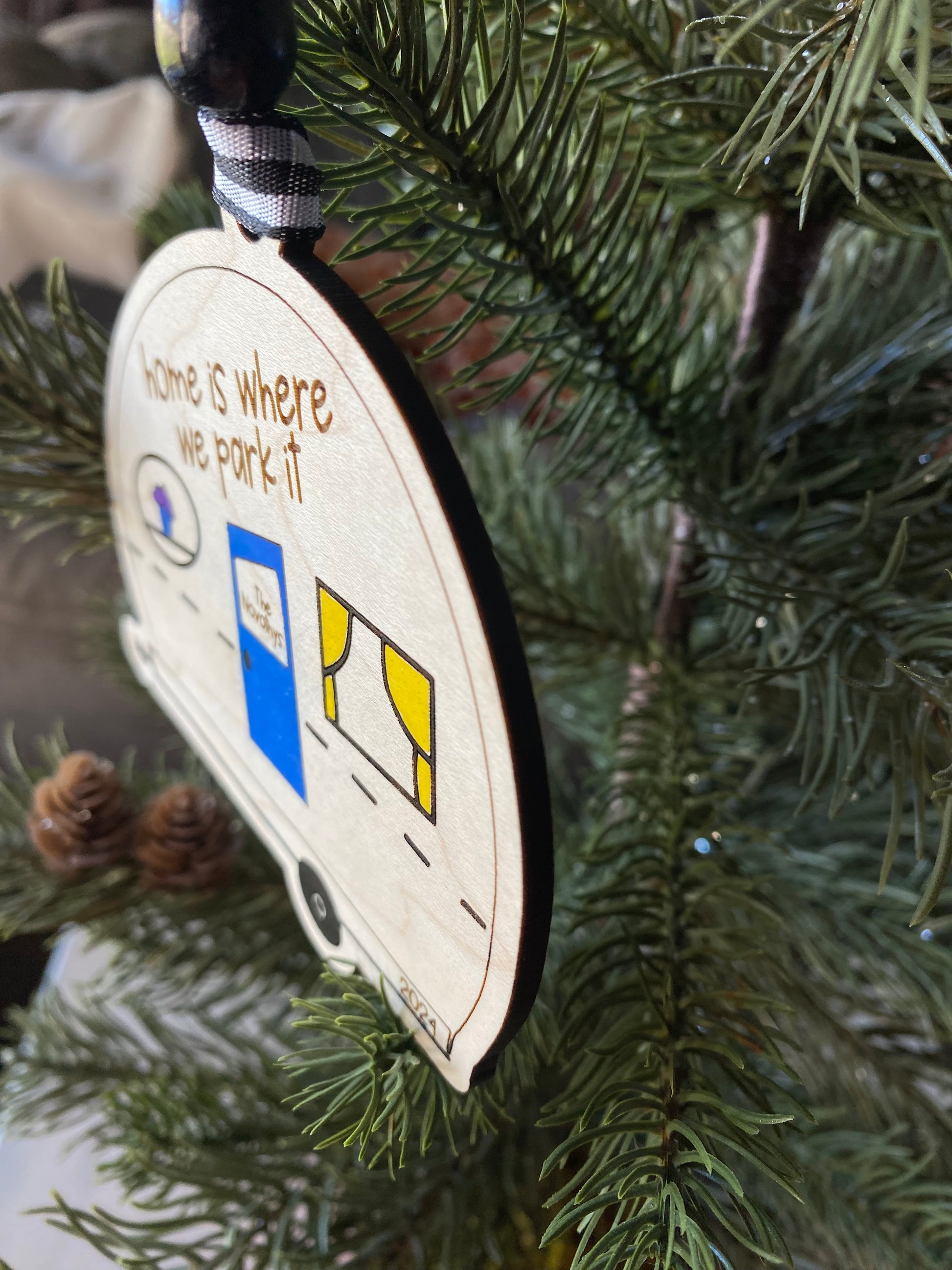 Home is where we park it - personalized camper doodle ornament by Novotny Designs 