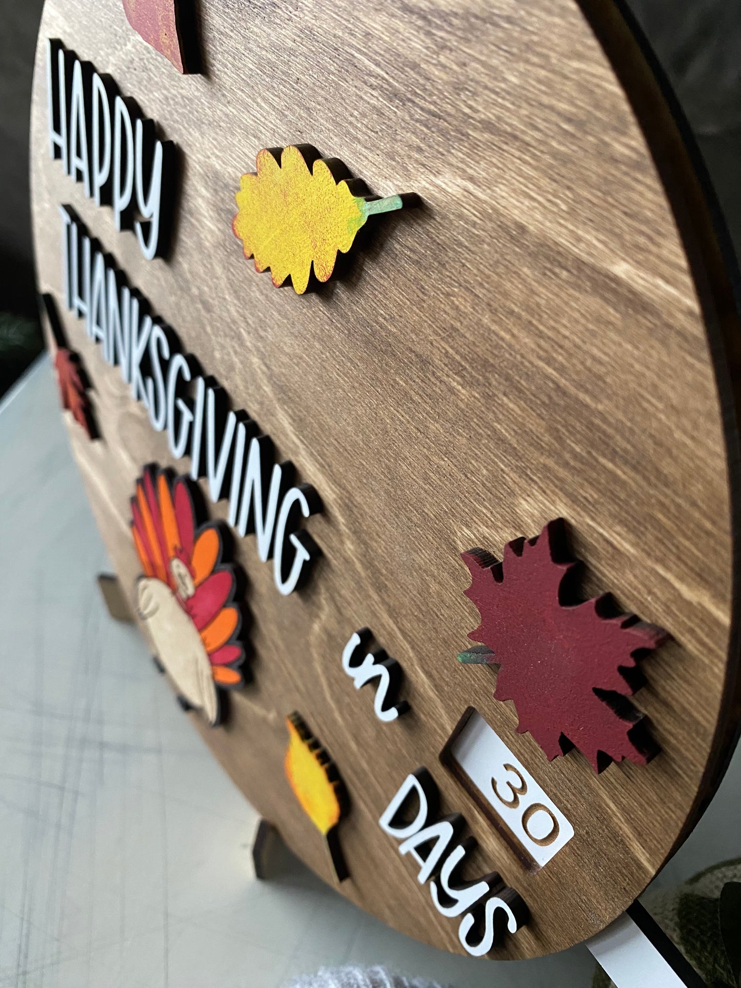 Thanksgiving countdown calendar sign - Happy Thanksgiving in...days - Novotny Designs