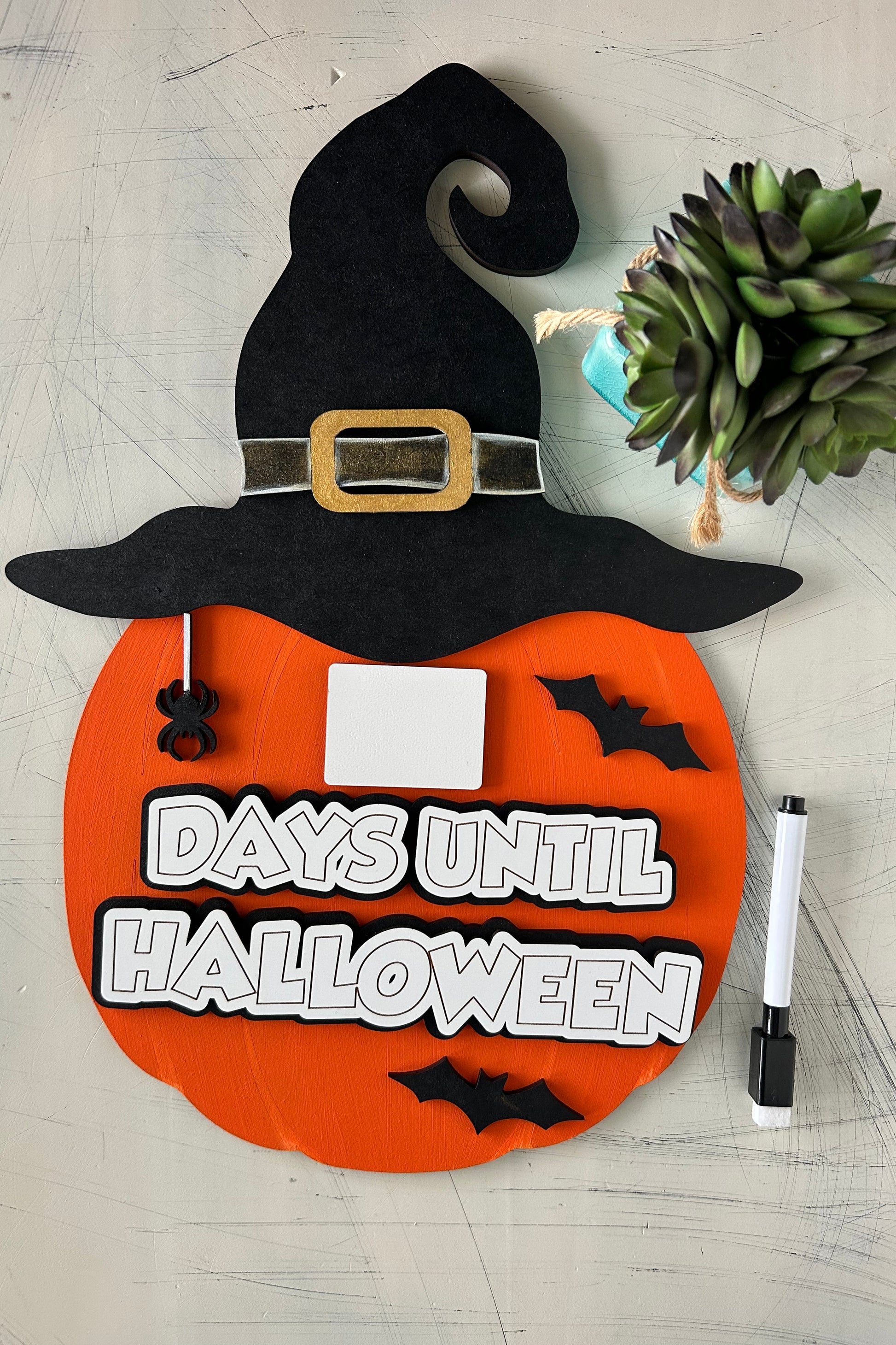 Days Until Halloween Dry Erase Countdown Calendar by Novotny Designs