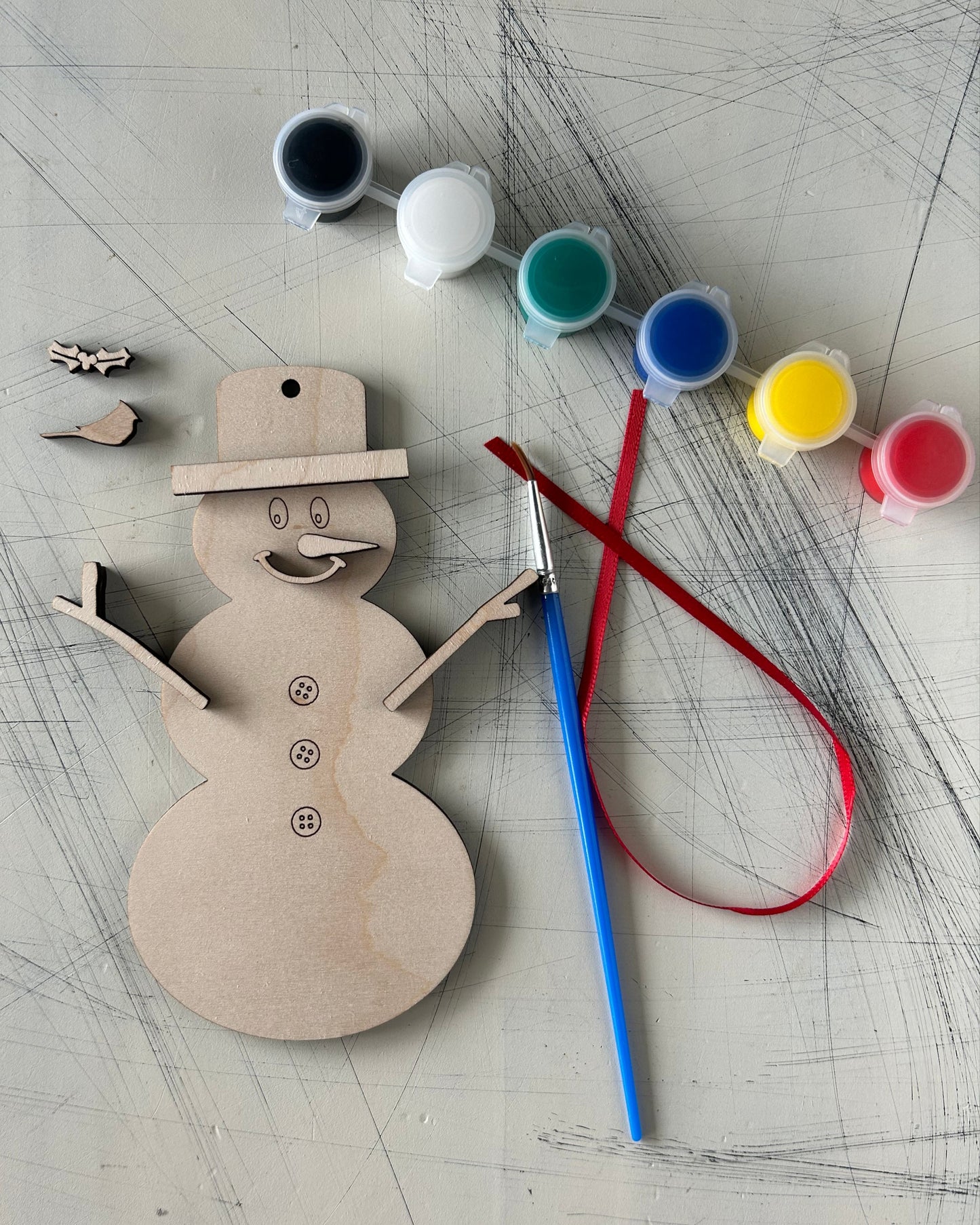 Build your own snowman ornament paint kit by Novotny Designs