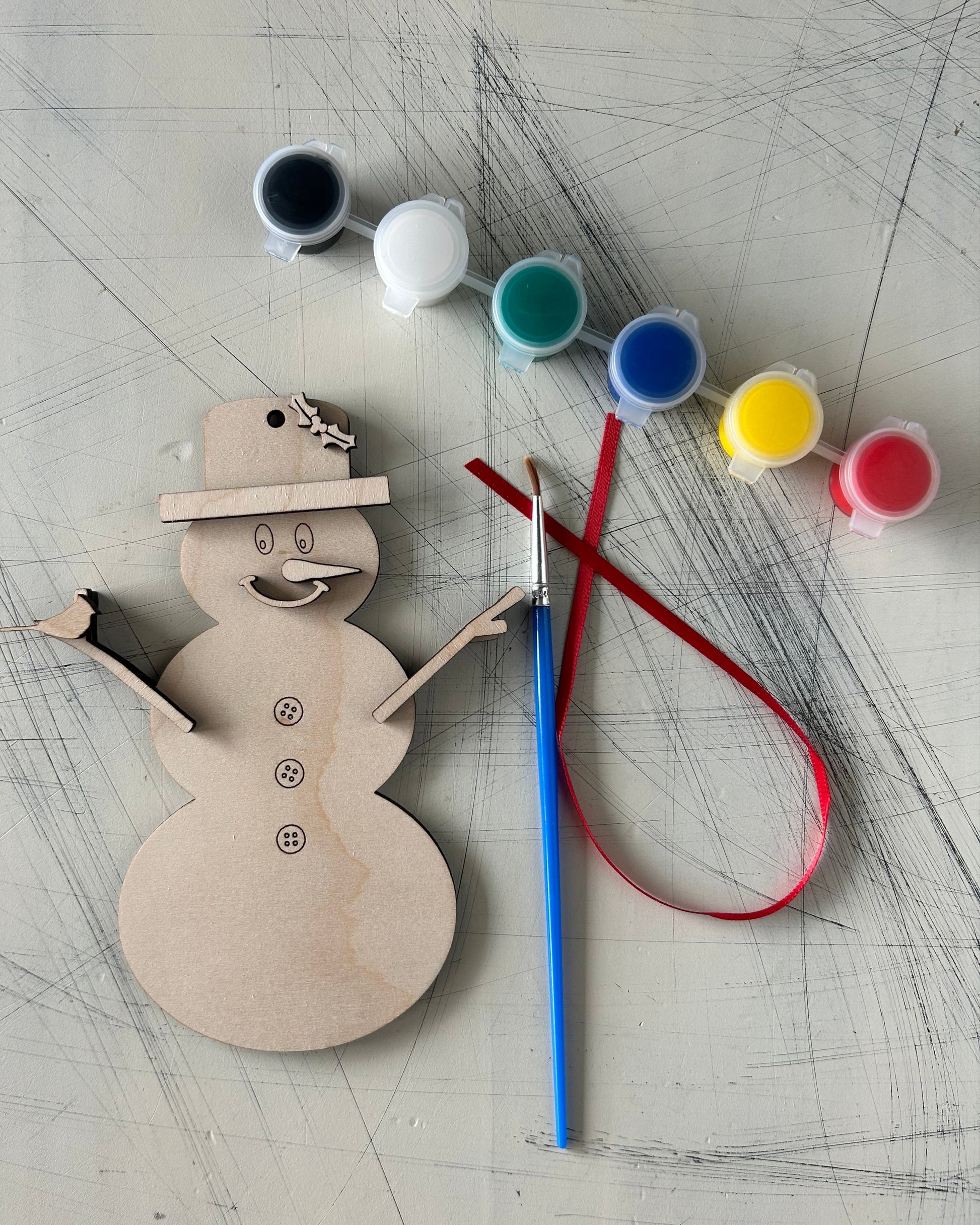 Build your own snowman ornament paint kit by Novotny Designs