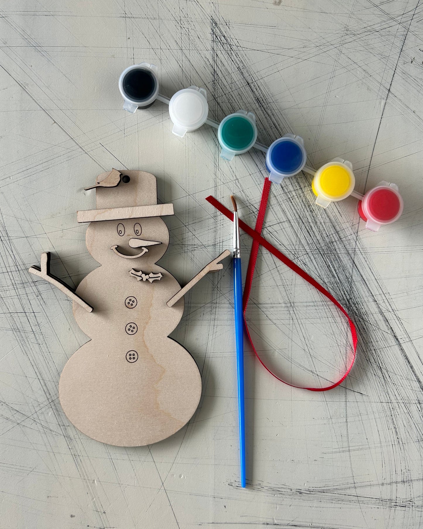 Build your own snowman ornament paint kit by Novotny Designs