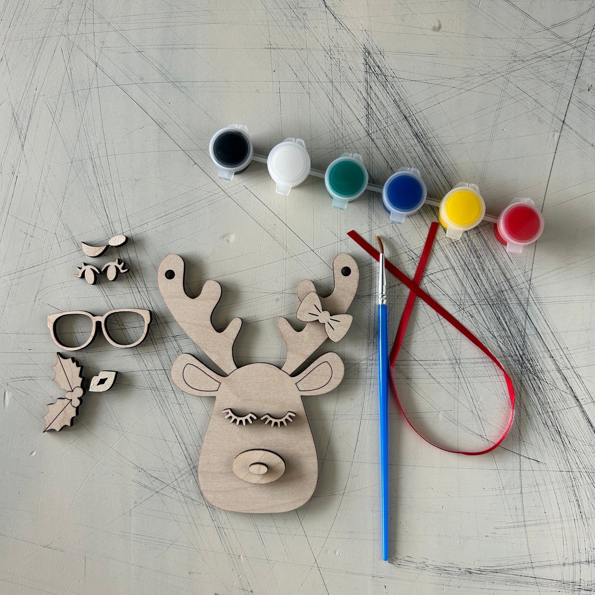 Build your own reindeer ornament paint kit by Novotny Designs