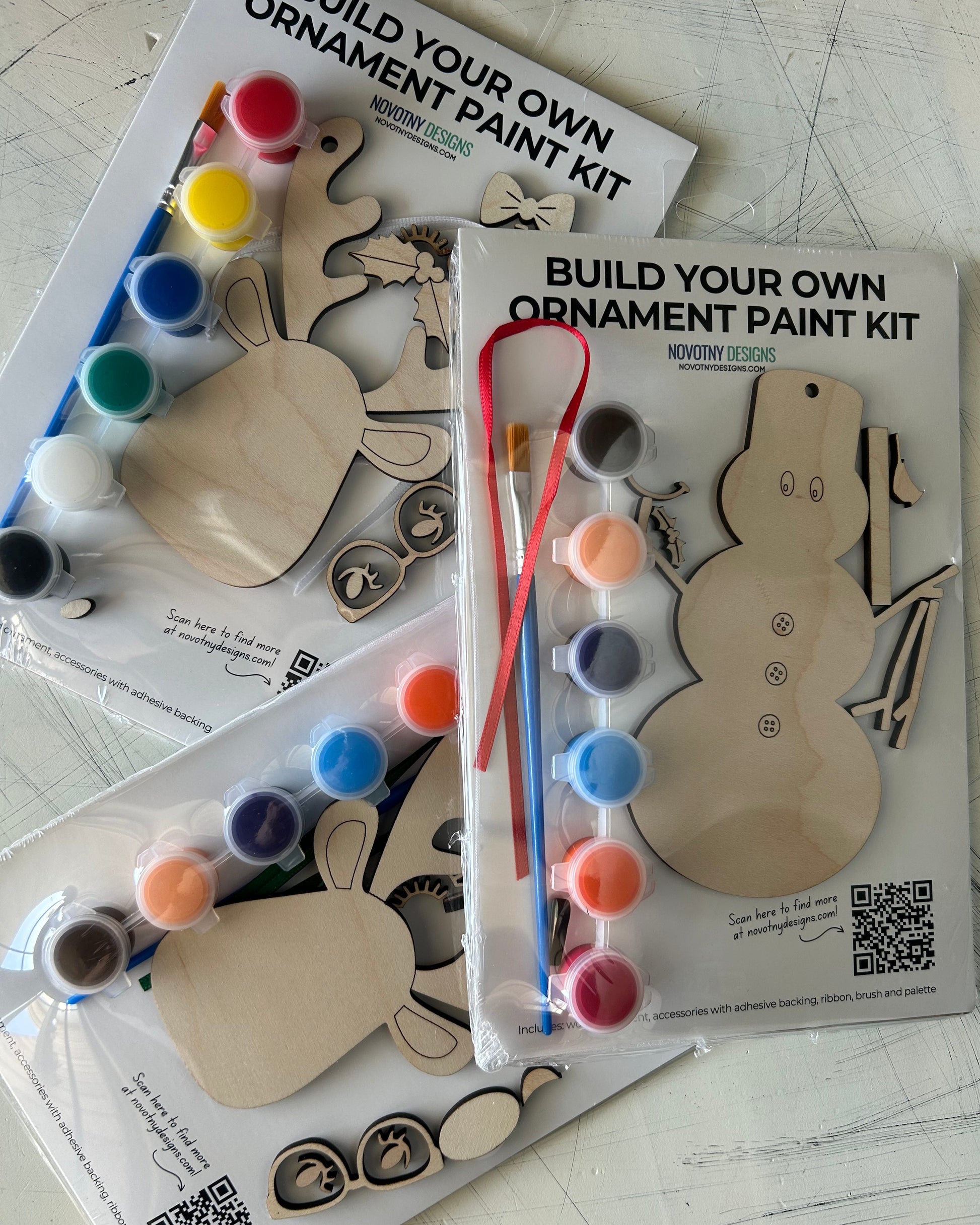 Build your own snowman ornament paint kit by Novotny Designs