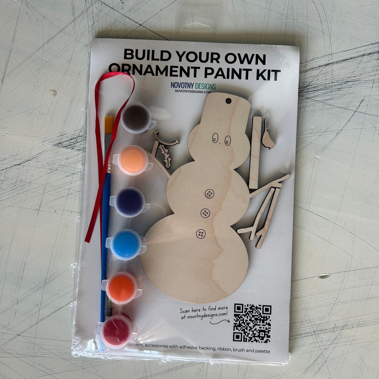 Build your own snowman ornament paint kit by Novotny Designs