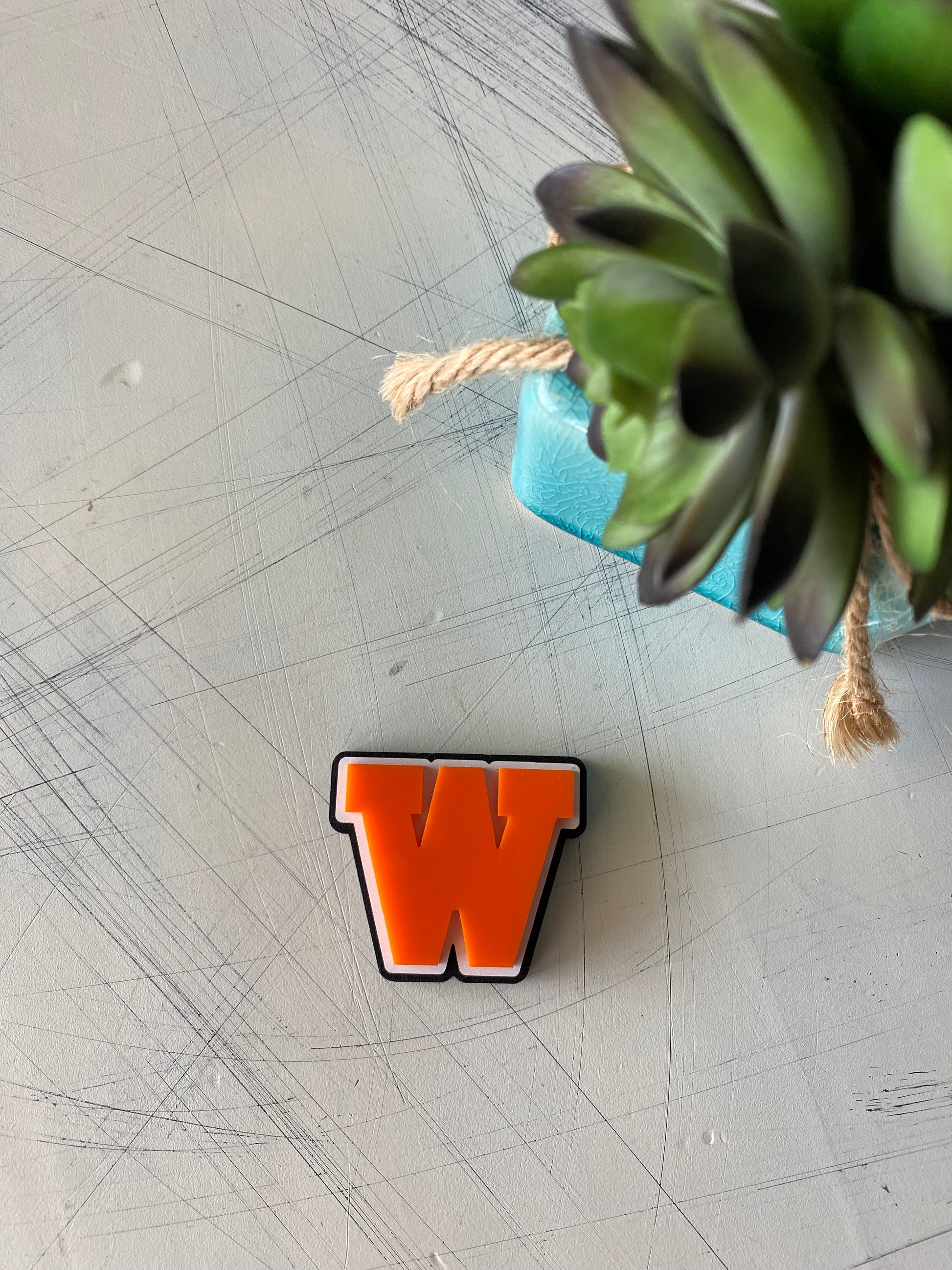 West De Pere logo magnet - handmade Phantoms magnet by Novotny Designs