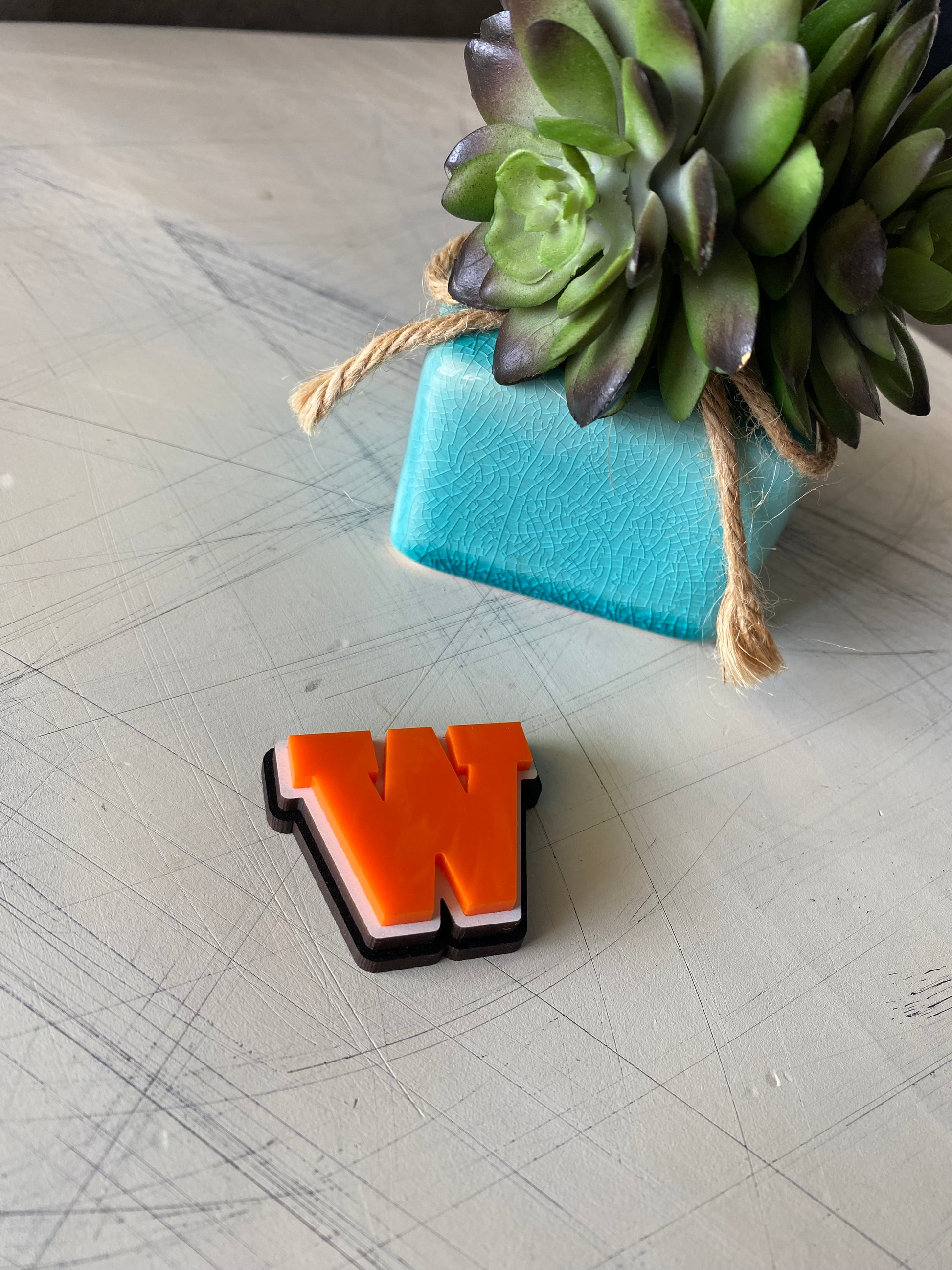 West De Pere logo magnet - handmade Phantoms magnet by Novotny Designs