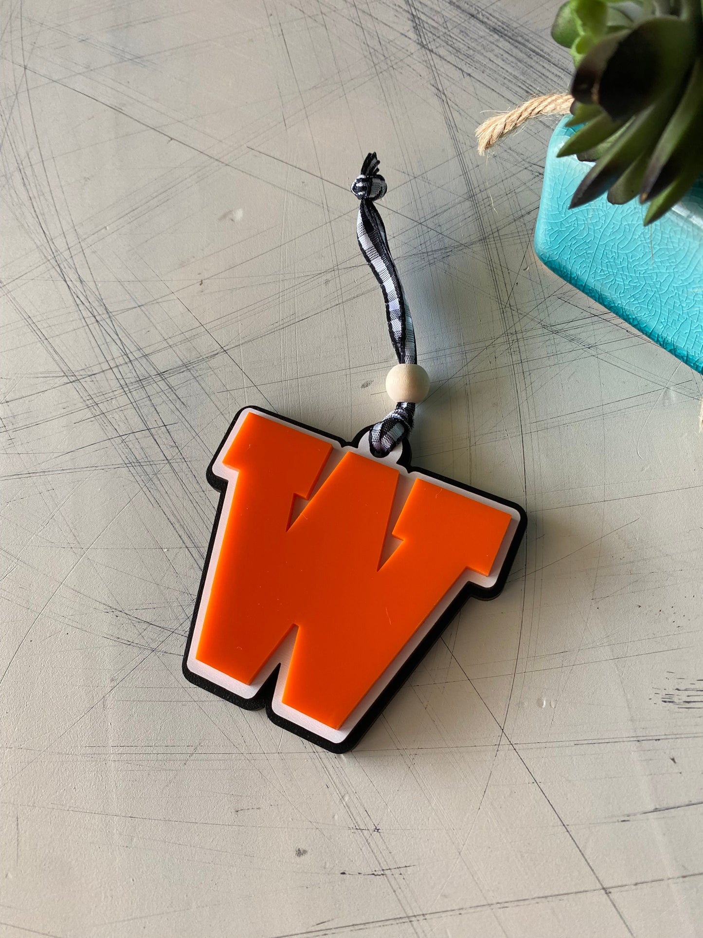 West De Pere logo ornament - color pop ornament - handmade by Novotny Designs