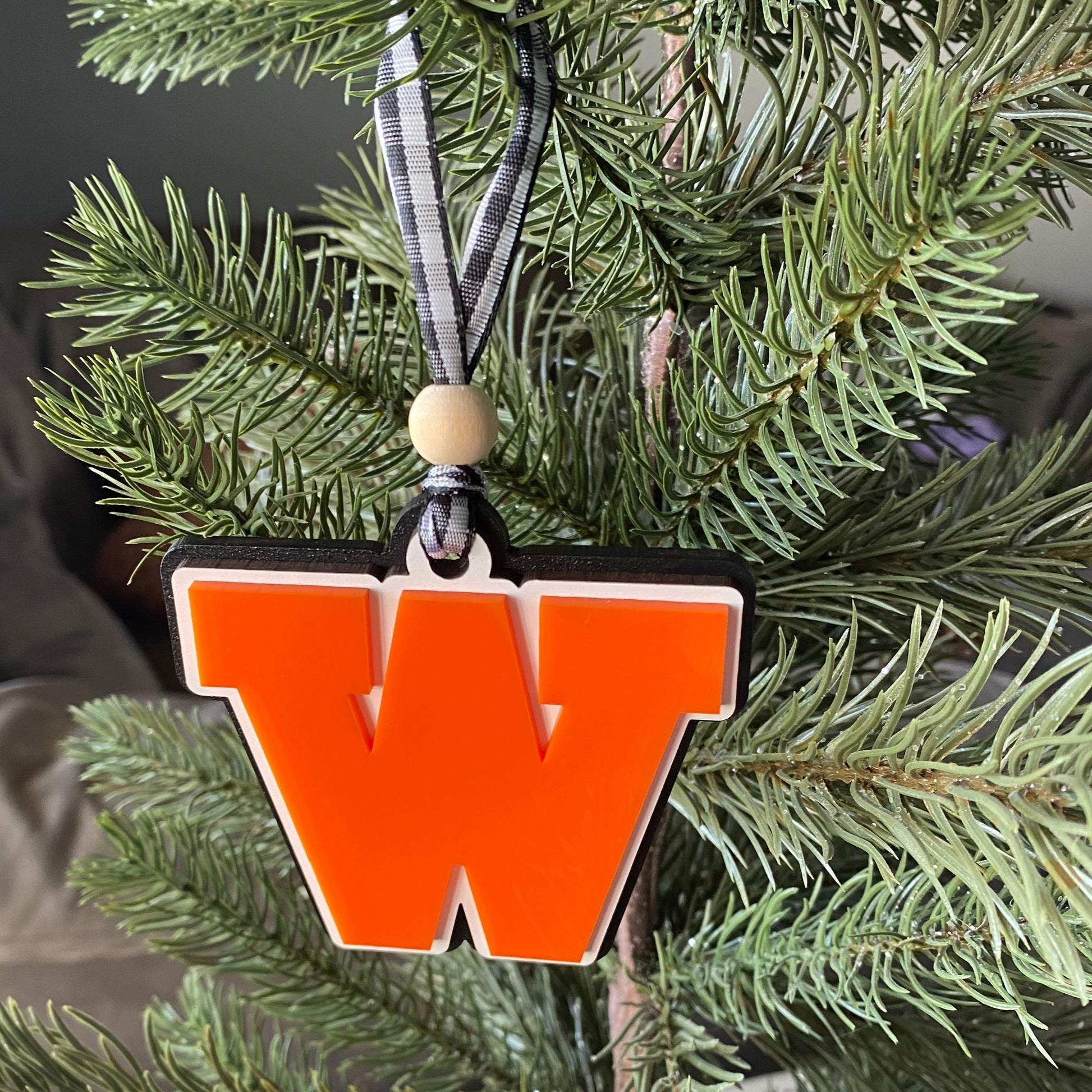 West De Pere logo ornament - color pop ornament - handmade by Novotny Designs