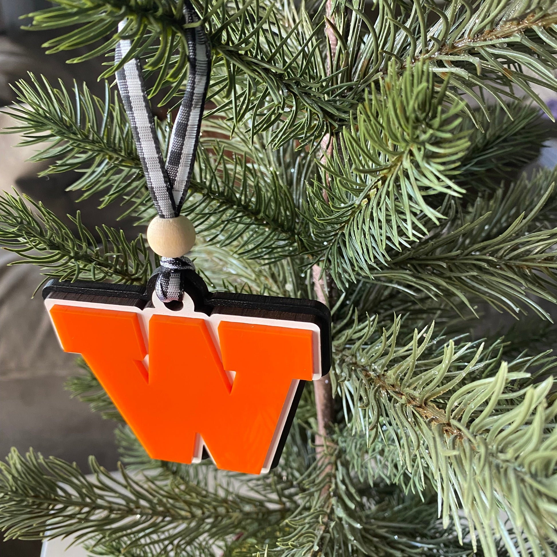 West De Pere logo ornament - color pop ornament - handmade by Novotny Designs