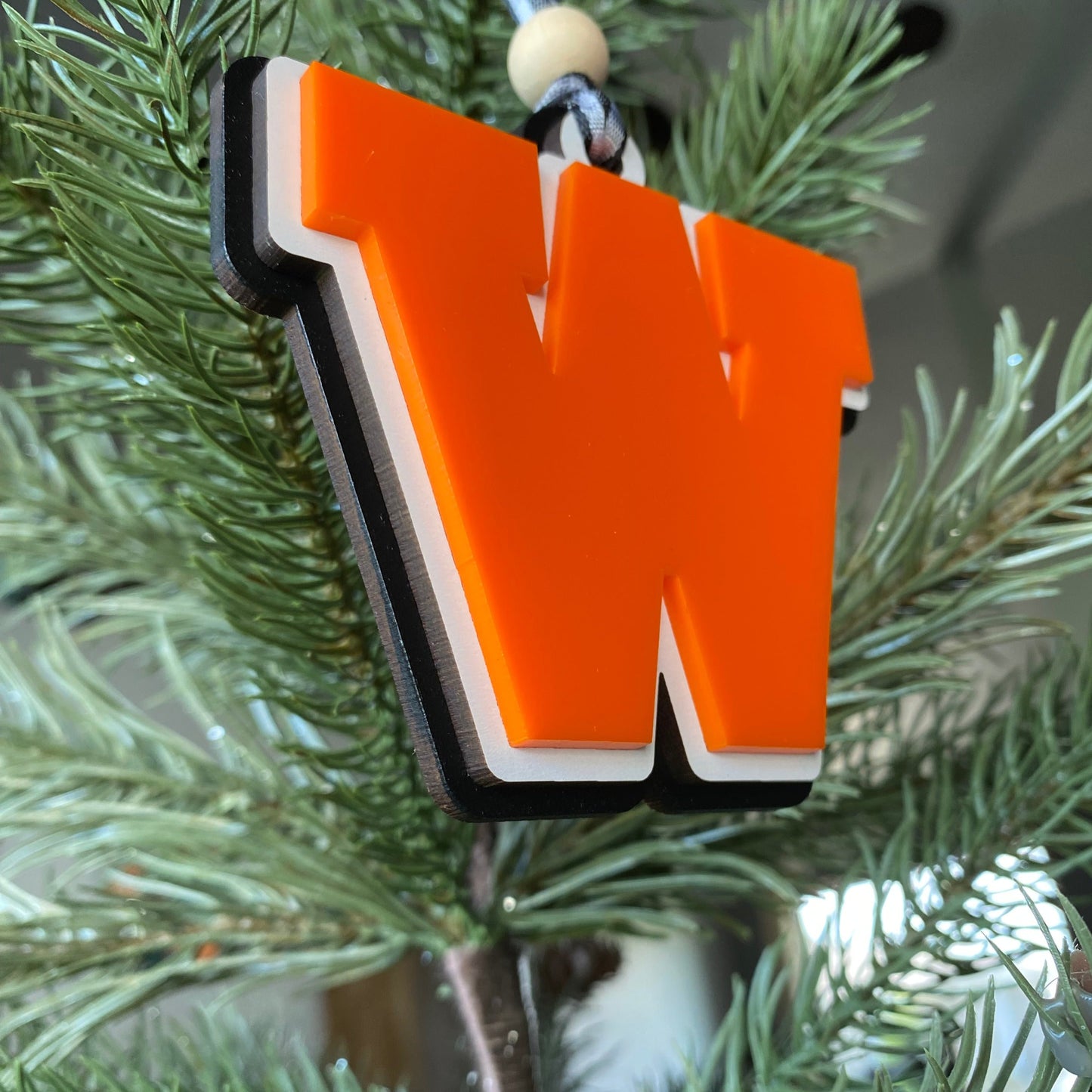 West De Pere logo ornament - color pop ornament - handmade by Novotny Designs