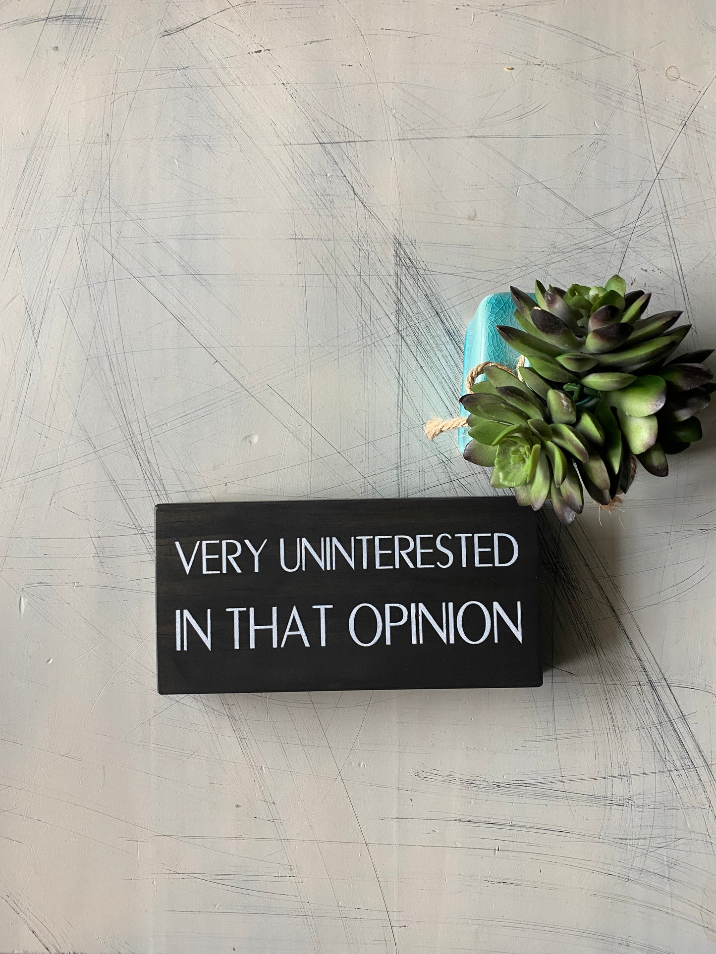 Very uninterested in that opinion - Novotny Designs - handmade mini wood sign - Schitt's Creek