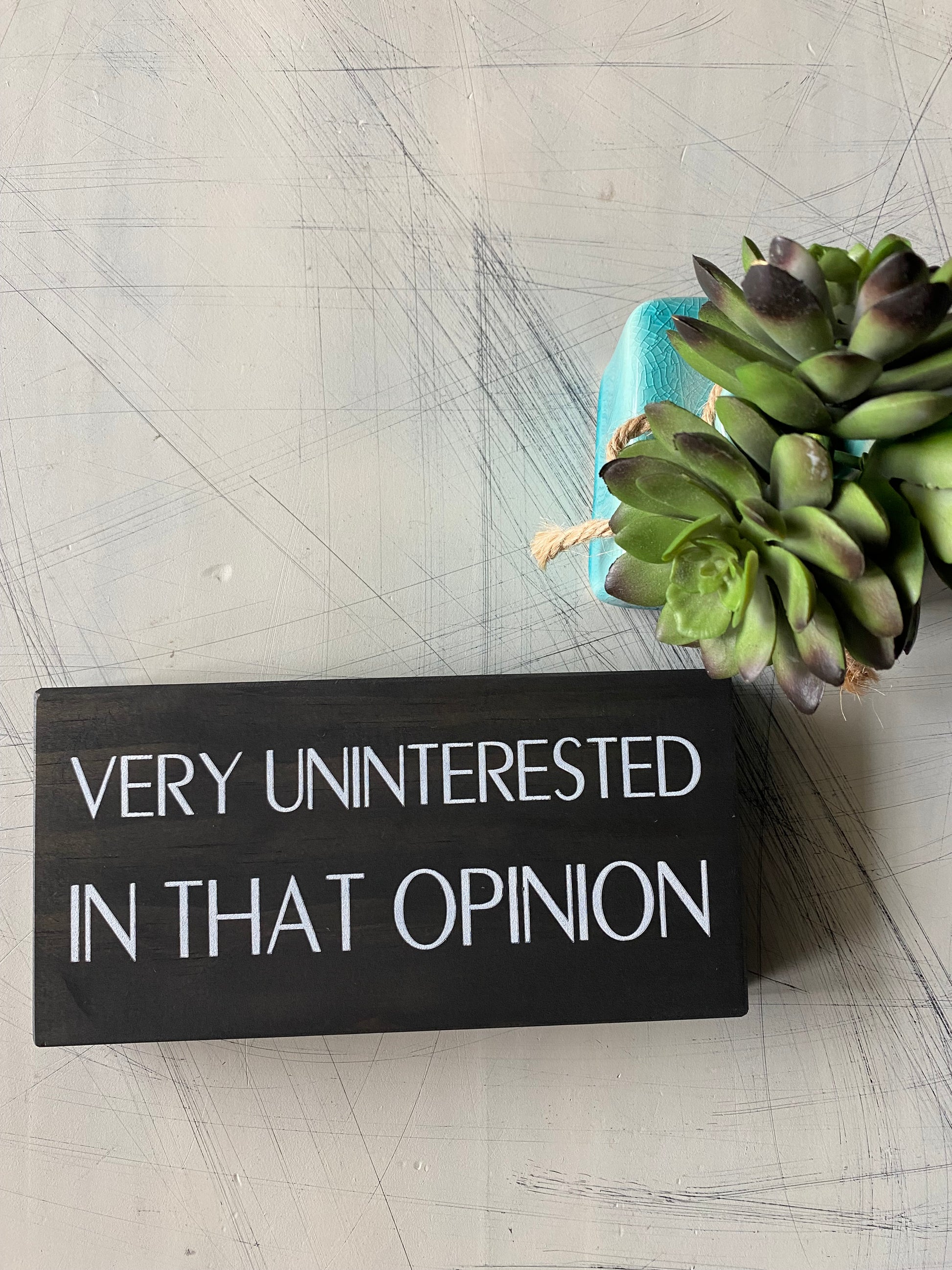 Very uninterested in that opinion - Novotny Designs - handmade mini wood sign - Schitt's Creek