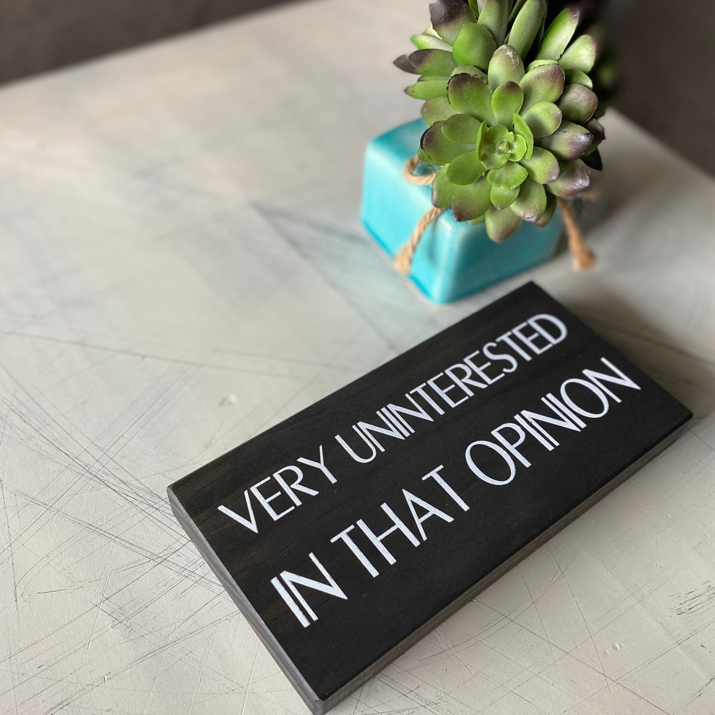 Very uninterested in that opinion - Novotny Designs - handmade mini wood sign - Schitt's Creek