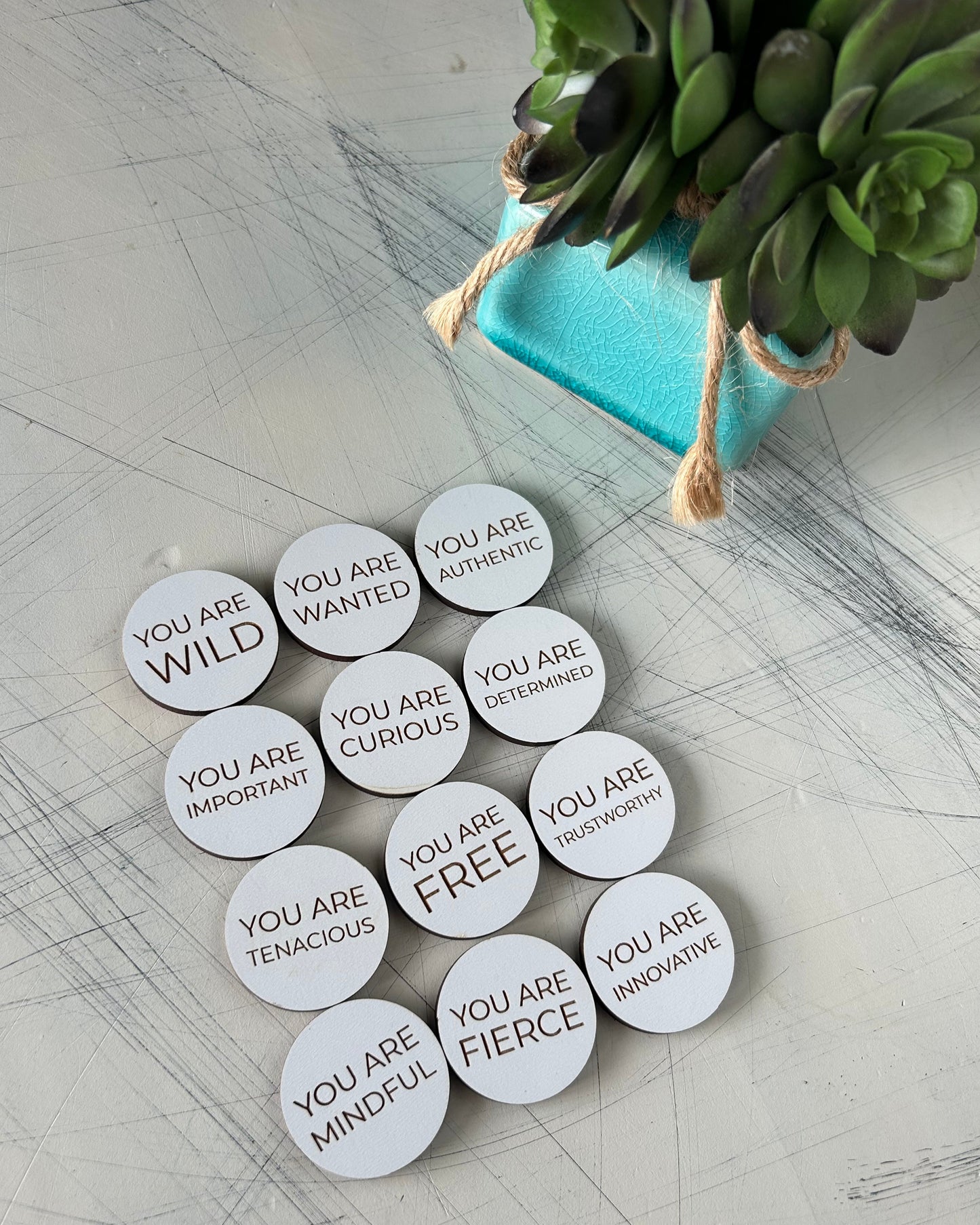 Truths about you affirmation tokens - 12 add on tokens - by Novotny Designs