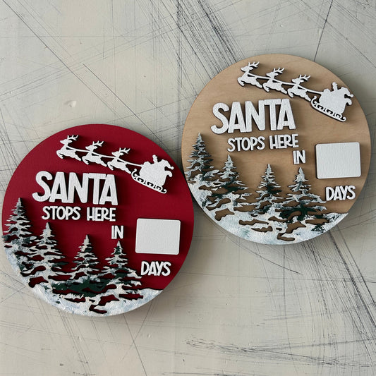 Santa stops here dry erase countdown calendar sign by Novotny Designs
