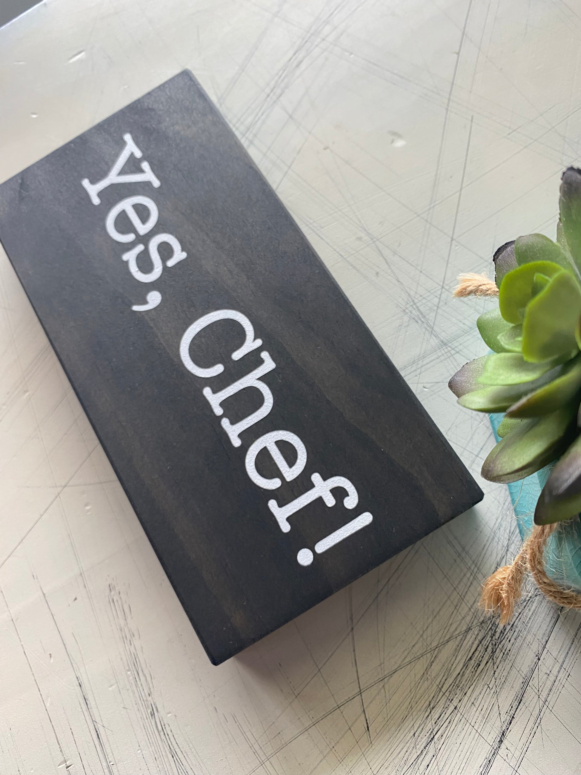 Yes, Chef! - mini handmade wood sign by Novotny Designs