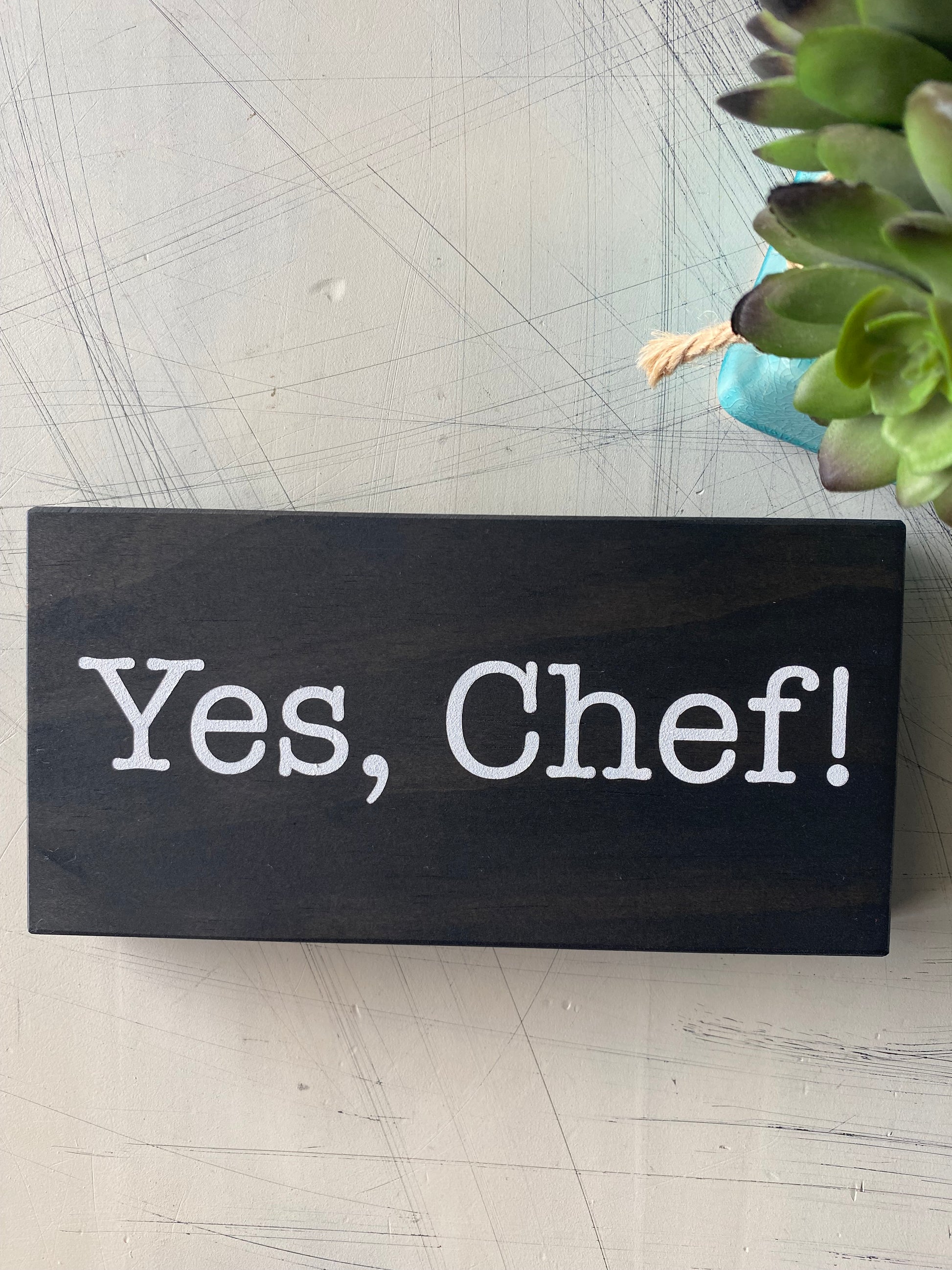 Yes, Chef! - mini handmade wood sign by Novotny Designs
