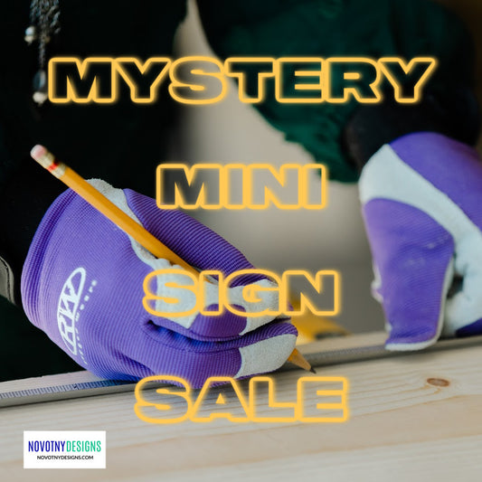 Mystery mini wood sign - seconds and discontinued styles