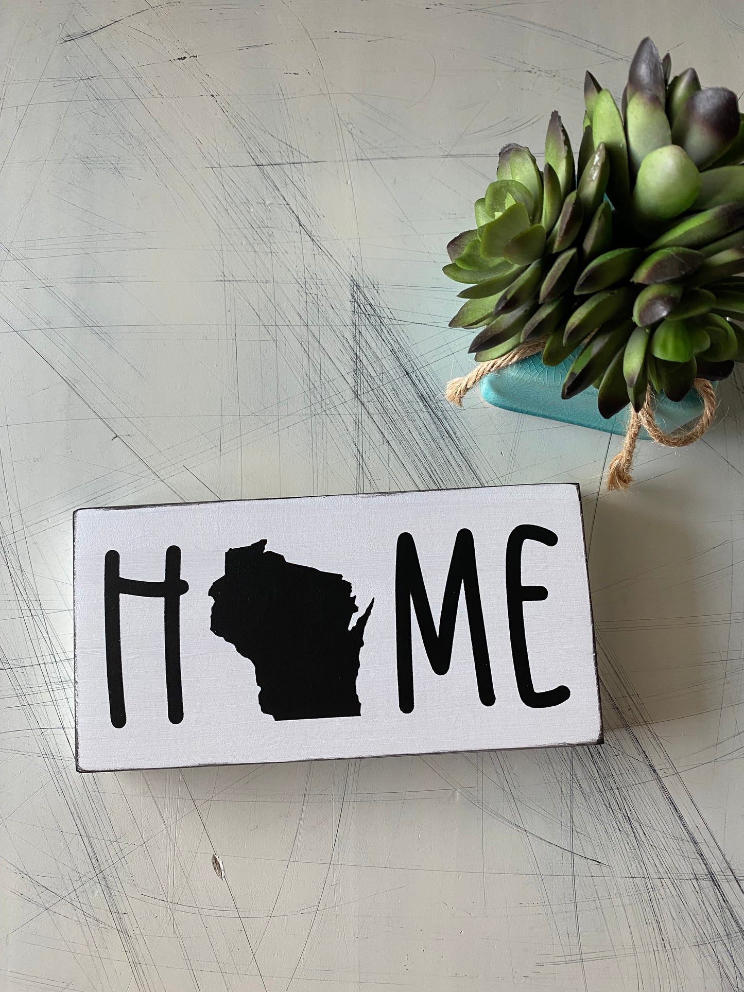 Home State - Wisconsin - handmade mini wood sign