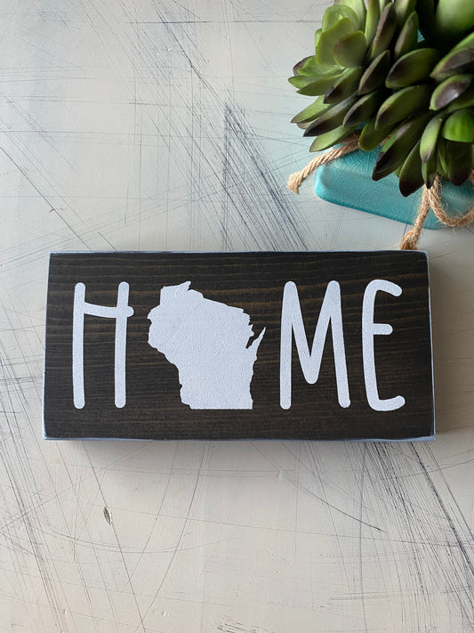 Home State - Wisconsin - handmade mini wood sign