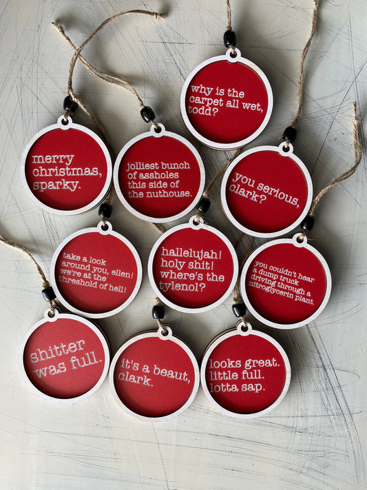 Christmas Vacation ornament quote bundle - funny handmade ornaments