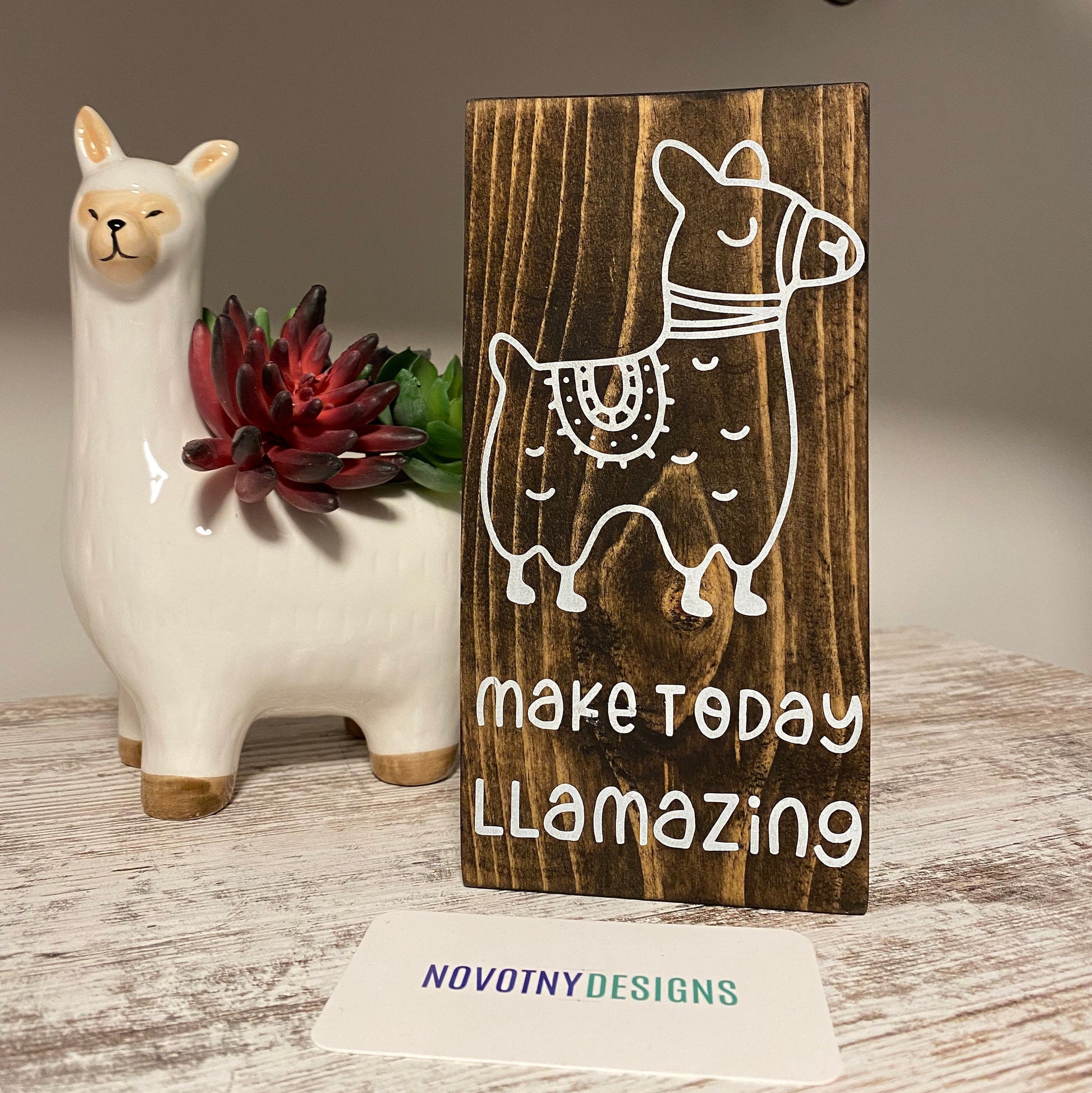 Make today llamazing - handmade wood mini sign